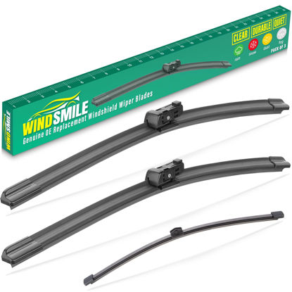 Picture of 24" 20" 15" Windshield Wiper Blades Replacement for Audi Q5 2018 2019 2020 2021 2022 2023 Premium All Weather Front Rear Wipers Set - OEM Quality (Pack of 3)