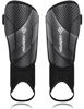Picture of Upgraded Soccer Shin Guards for Kids Youth, CE Certified AirsFish Shin Ankle Guard Sleeves Protection Gear for Boys Girls Soccer Games EVA Cushion Reduce Shocks and Injuries (Small, Carbon Black)