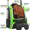 Picture of Hsmihair Baseball Bag - Baseball Backpack Holder for Baseball, Large Main Compartment,T-Ball & Softball Equipment & Gear for Youth and Adults,Holds Bats, Helmet, Gloves (Green)