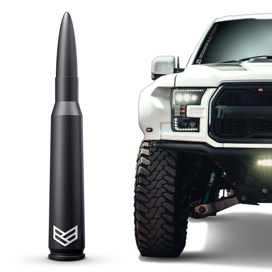 Picture of Ronin Factory 50 Cal Bullet Antenna for Ford F150 F250 F350 Super Duty Ford Raptor Ford Bronco Truck Ford F-150 Accessories F150 Antenna RAM 1500 Short Antenna Replacement Ford F150 Antenna