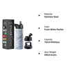 Picture of FineDine Triple Walled, Insulated Water Bottles with Straw - 25 Oz Stainless Steel Metal Bottle W/ 3 Leak Proof Lids - For Travel, School, Sports, Gym/Men, Women & Kids - Fresh White Marble