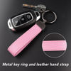 Picture of Turcee Leather Car Keychain,Creative Personality Leather Car Key Fob,Car Accessories Universal Key Fob Keychain for Men and Women (Pink)