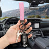 Picture of Turcee Leather Car Keychain,Creative Personality Leather Car Key Fob,Car Accessories Universal Key Fob Keychain for Men and Women (Pink)