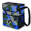 Picture of SIBOFUEGO Cute Car Trash Can with Lid - Leak Proof Car Trash Bag Hanging Waterproof Car Garbage Can with Storage Pockets Multipurpose Collapsible Car Organizer, 2 Gallons (Camo Blue)