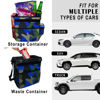 Picture of SIBOFUEGO Cute Car Trash Can with Lid - Leak Proof Car Trash Bag Hanging Waterproof Car Garbage Can with Storage Pockets Multipurpose Collapsible Car Organizer, 2 Gallons (Camo Blue)