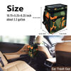 Picture of SIBOFUEGO Cute Car Trash Can with Lid - Leak Proof Car Trash Bag Hanging Waterproof Car Garbage Can with Storage Pockets Multipurpose Collapsible Car Organizer, 2 Gallons (Camo Orange)