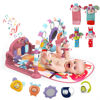 Picture of dearlomum Baby Play Mat Baby Gym,Funny Play Piano Tummy Time Baby Activity Mat with 5 Infant Sensory Baby Toys & 4 Wrist Baby Rattle Socks, Boy & Girl Gifts for Newborn 0 to 3 6 9 12 Months(Pink)
