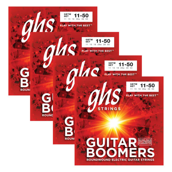 Picture of GHS Strings Guitar Boomers - Nickel Plated Electric Guitar Strings - GBTM SET - True Medium (11-50) with (028-D) and (038-A) - Pack of 4