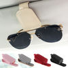 Picture of SINGARO Sunglasses Holder for Car, Leather Magnetic Buckle Sun Visor Sunglass Clip, Ticket Card Storage Glasses Clip, Car Interior Accessories for Men and Women（Beige）