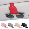 Picture of SINGARO Sunglasses Holder for Car, Leather Magnetic Buckle Sun Visor Sunglass Clip, Ticket Card Storage Glasses Clip, Car Interior Accessories for Men and Women（2PCS Red）