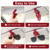 Picture of SINGARO Sunglasses Holder for Car, Leather Magnetic Buckle Sun Visor Sunglass Clip, Ticket Card Storage Glasses Clip, Car Interior Accessories for Men and Women（2PCS Red）