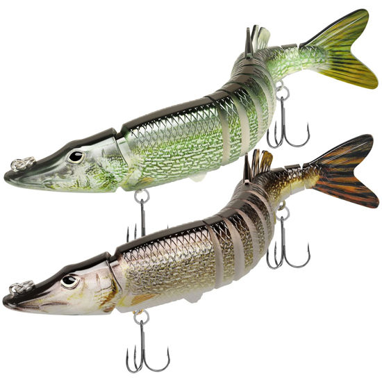 Picture of TRUSCEND Fishing Lures for Bass Trout Pike Segmented Multi Jointed Swimbaits Slow Sinking Swimming Lures for Freshwater Saltwater Lifelike Fishing Lures