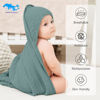 Picture of SWEET DOLPHIN Muslin Hooded Baby Bath Towels - 2 Pack 100% Cotton Towel for Babies, Infants, Toddlers - 32x32Inch - Highly Absorbent and Newborn Essential, Light Emerald