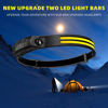 Picture of Beccason LED Headlamp Rechargeable 2PCS - 230° COB Super Bright Head Lights for Forehead, Hard hat Light for Adults, USB C Headband Flashlight for Work, Hiking, Running, Camping Essentials Gear