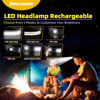 Picture of Beccason LED Headlamp Rechargeable 2PCS - 230° COB Super Bright Head Lights for Forehead, Hard hat Light for Adults, USB C Headband Flashlight for Work, Hiking, Running, Camping Essentials Gear