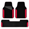 Picture of CAR PASS® Waterproof Universal Faux Leather 3Pcs Car Floor Mats, Red Car Mats Fit for SUV,Vans,sedans, Trucks,Set of Vehicles Car Carpet with Driver Heel Pad and Anti-Slip Nibs Backing (red 3Pcs)