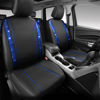 Picture of CAR PASS Bling Car Seat Covers Full Set, Shining Rhinestone Diamond Waterproof Faux Leather, Rear with Zipper, Universal Fit Automotive Glitter Crystal Sparkle Strips for Cute Women Girl, Blue