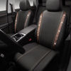 Picture of CAR PASS Leather Diamond Bling Car Seat Covers 2 Front Interior Sets, Waterproof Universal Shining Glitter Crystal Sparkle Fit for 95% Automotive Truck SUV Cute Women Girl, Black Gold Rhinestone