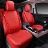 Picture of CAR PASS Bling Car Seat Covers Full Set, Shining Rhinestone Diamond Waterproof Faux Leather, Rear with Zipper, Universal Fit Automotive Glitter Crystal Sparkle Strips for Cute Women Girl, Red