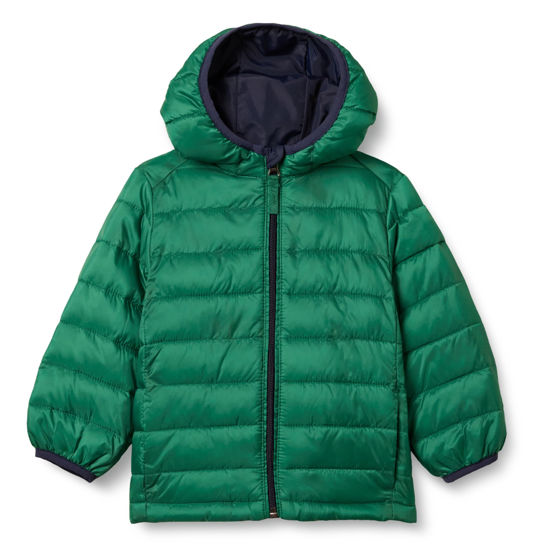 Picture of Amazon Essentials Boys' Lightweight Water-Resistant Packable Hooded Puffer Coat, Green, X-Small
