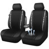 Picture of CAR PASS Mesh Bling Diamond Car Seat Cover 2 Front Interior Sets Lined Sponge, Breathable Universal Shining Glitter Sparkly Crystal Fit Armrest Automotive Truck SUV Cute Women Girl, Silver Rhinestone