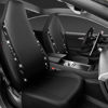 Picture of CAR PASS Leather Car Seat Covers High Back Bucket Bling Diamond Front Seats, Waterproof Universal Shining Glitter Crystal Sparkle Fit Model 3 Tesla Model Y, Truck SUV Cute Women Girl, Black Rhinestone