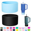 Picture of LONPARRY 2-Pack Silicone Boot for Stanley 40 30 oz Quencher Adventure Tumbler, Stanley IceFlow 30/20 oz, Stanley Cup Protector Accessories Anti-Slip Sleeve (Black+Sky Blue)