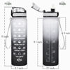 Picture of Enerbone 32 oz Water Bottle, Leakproof BPA & Toxic Free, Motivational Water Bottle with Times to Drink and Straw, Fitness Sports Water Bottle with Strap for Office, Gym, Outdoor Sports, Gray-Black