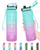Picture of Enerbone 32 oz Water Bottle, Leakproof BPA & Toxic Free, Motivational Water Bottle with Times to Drink and Straw, Fitness Sports Water Bottle with Strap for Office, Gym, Outdoor Sports, Green-Purple