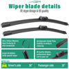 Picture of 26" 20" 13" Windshield Wiper Blades Replacement for BMW X5 2019 2020 2021 2022 2023 Premium All Weather Front Rear Wipers Set - OEM Quality (Pack of 3)