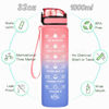 Picture of Enerbone 32 oz Water Bottle, Leakproof BPA & Toxic Free, Motivational Water Bottle with Times to Drink and Straw, Fitness Sports Water Bottle with Strap for Office, Gym, Outdoor Sports, Pink-Blue
