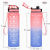 Picture of Enerbone 32 oz Water Bottle, Leakproof BPA & Toxic Free, Motivational Water Bottle with Times to Drink and Straw, Fitness Sports Water Bottle with Strap for Office, Gym, Outdoor Sports, Pink-Blue