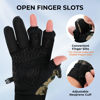 Picture of KastKing Mountain Mist Fishing Gloves - Cold Winter Weather Fishing Gloves - Fishing Gloves for Men and Women - Ideal as Ice Fishing, Photography, or Hunting Gloves(Prym1 Mp,Small)