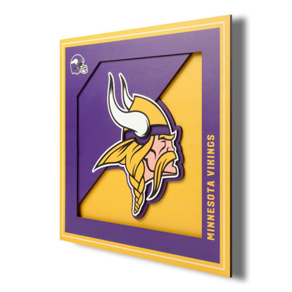 Picture of YouTheFan NFL Minnesota Vikings 3D Logo Series Wall Art - 12x12