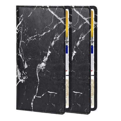 Picture of TILDOSAC 2Pack Leather Car Registration and Insurance Card Holder, Car Document Holder for Cards License with Magnetic Shut (Marble Black)