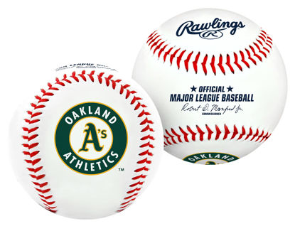 Picture of Rawlings MLB Oakland Athletics Team Logo Baseball, White, 1
