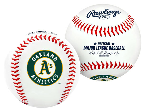 Picture of Rawlings MLB Oakland Athletics Team Logo Baseball, White, 1