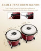 Picture of Eastar Bongo Drums 6” and 7” Congas Drums for Kids Adults Beginners Professional Wood Percussion Instrument with Bag and Tuning Wrench, Red
