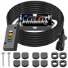 Picture of CheeMuii 15 FT Trailer Wiring Harness Kit Heavy Duty 7 Way Trailer Cord with 7 Pin Trailer Plug and Junction Box Kit Premium Light and Brake Wiring Wires for Trailer RV