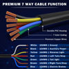 Picture of CheeMuii 15 FT Trailer Wiring Harness Kit Heavy Duty 7 Way Trailer Cord with 7 Pin Trailer Plug and Junction Box Kit Premium Light and Brake Wiring Wires for Trailer RV