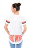 Picture of Ultra Game NFL Cleveland Browns Womenss Soft Mesh Jersey Varsity Tee Shirt, White, Large