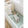 Picture of Konssy Muslin Crib Sheets for Girl Boy, 2 PCS Soft and Breathable Cotton Baby Sheets for Standard Crib Mattress, 52"x 28" (Green, Cream)