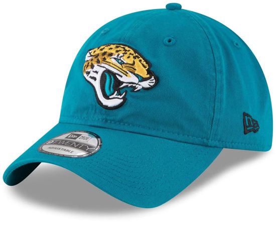 Picture of New Era NFL Core Classic 9TWENTY Team Color Adjustable Hat Cap One Size Fits All - Jacksonville Jaguars Teal