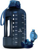 Picture of AQUAFIT 64 oz Water Bottle with Time Marker - Straw & Chug Lid - BPA Free Big Water Bottle with Straw - Gym Water Bottle with Handle - Gallon Water Jug (64 Ounces, Nebula)