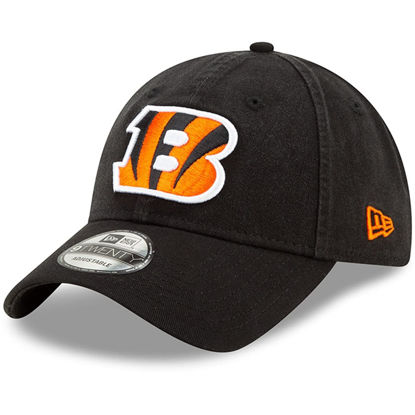 Picture of New Era NFL Core Classic 9TWENTY Team Color Adjustable Hat Cap One Size Fits All (US, Alpha, One Size, Cincinnati Bengals Black, Cincinnati Bengals)