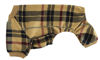 Picture of Beige Buffalo Plaid Christmas Clothes for Small Dog Pajamas Onesie PJS for Pet Back Length 12"