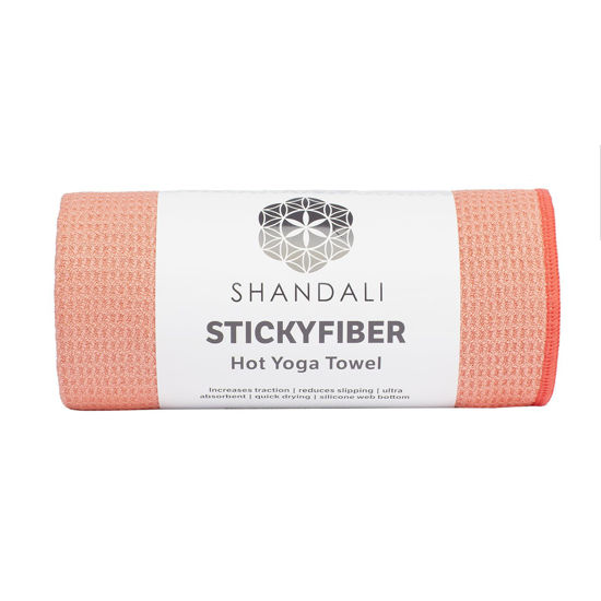 Picture of Shandali Hot Yoga Towel - Stickyfiber Yoga Towel - Mat-Sized, Microfiber, Super Absorbent, Anti-Slip, Injury Free, 24" x 72" - Bikram Yoga Towel - Exercise, Fitness, Pilates, and Yoga Gear