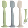 Picture of MAIKKB Baby Diaper Cream Spatula 3 Pack Diaper Spatula Soft Silicone Diaper Cream Applicator Baby Butt Paste Spatula Brush with Suction Base,Full Size(Gray+Off-white+Green)
