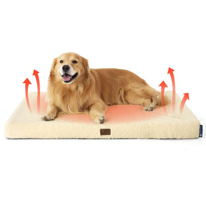 Picture of Bedsure Self Warming Dog Beds Large Sized Dog - Extra-Large Orthopedic Waterproof Puppy Bed with Removable Washable Cover, Egg Crate Foam Pet Mat, Suitable for Pet Up to 100 lbs