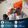 Picture of VIBELITE Bluetooth Beanie Hat with Light, USB Rechargeable LED Headlamp with Wireless Headphones, Gifts for Christmas, Stocking Stuffers for Adult Men Him Husband Boyfriend Dad Father, Orange
